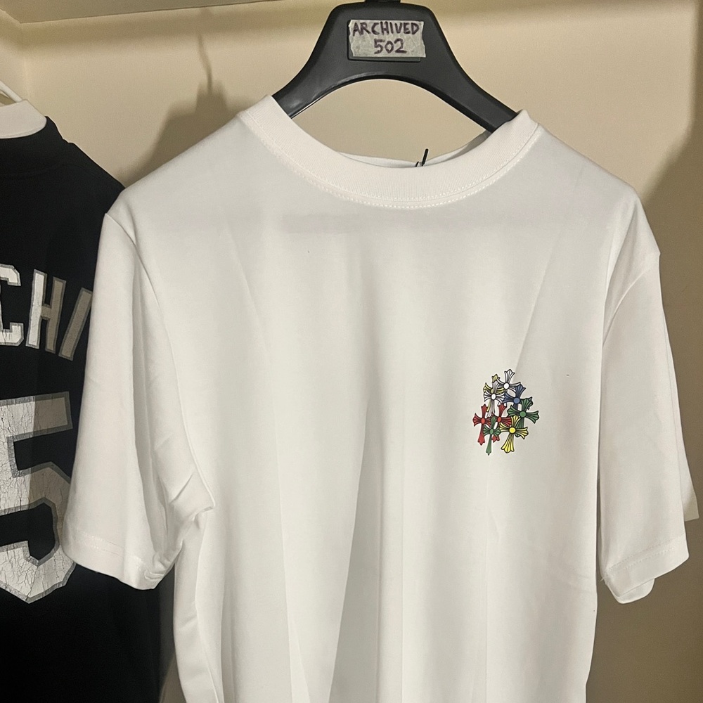Chrome hearts WHITE MULTI COLORED CROSS T SHIRT
